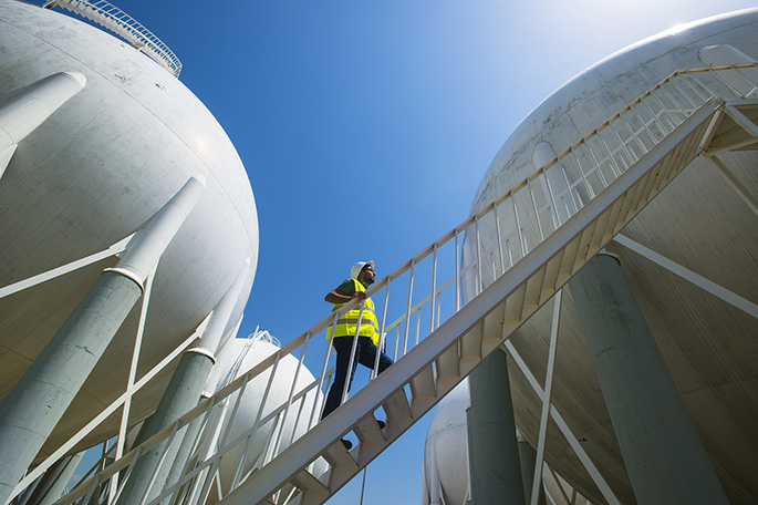 Natural Gas Holders located outside